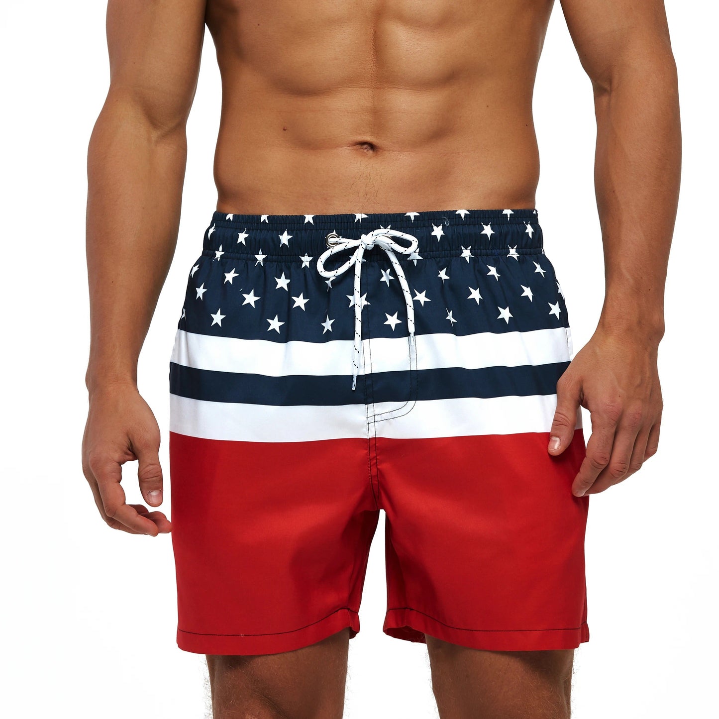 Lazaro™ | Herrer Badebukser med Tropisk Ananasprint | Hurtigttørrende Badeshorts med Snøre og Sidelommer