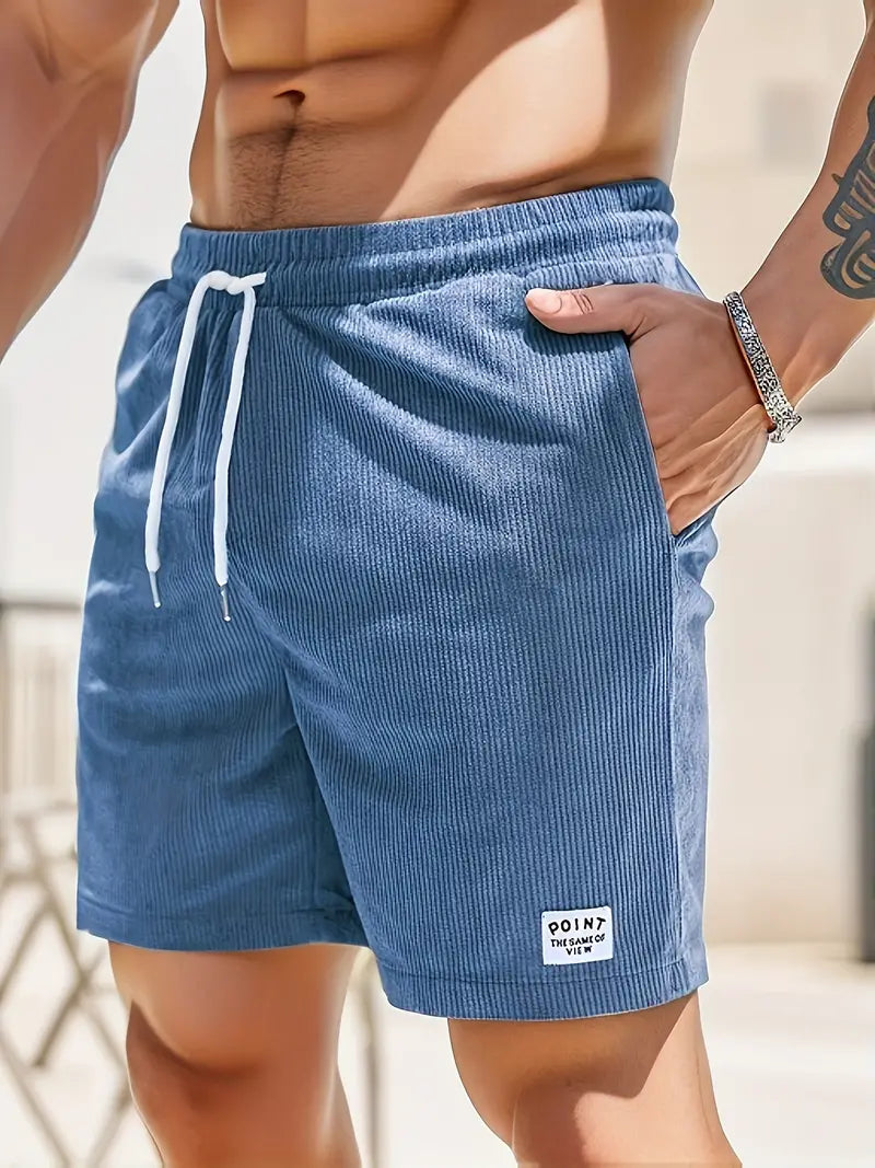 Thiago™ | Herrer Sommer Shorts i Ribbede Stof med Elastisk Talje og Snøre | Komfortable Loungewear Shorts