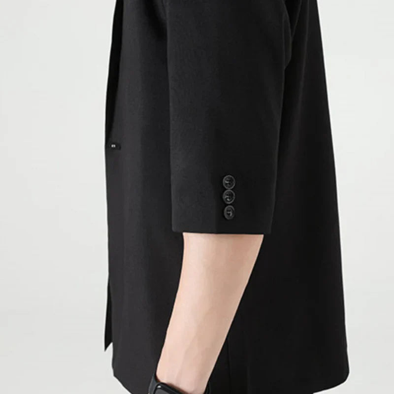 Fiorenza™ | Herre To-Delte Sommer Sæt med Blazer og Bukser | Let Smart Casual Sæt med Trekvartærmer og Elastisk Talje