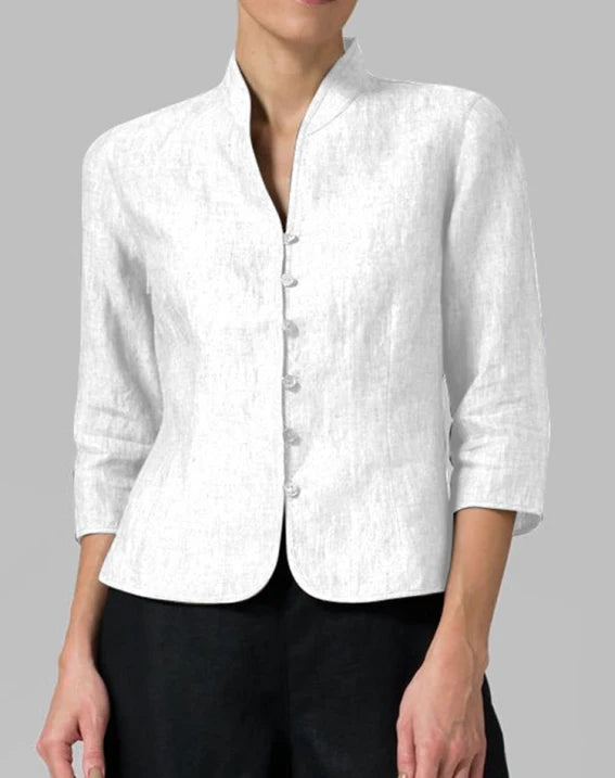 Sylvie | Figursyet Bluse Med Ståkrave Damer