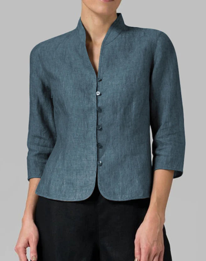 Sylvie | Figursyet Bluse Med Ståkrave Damer
