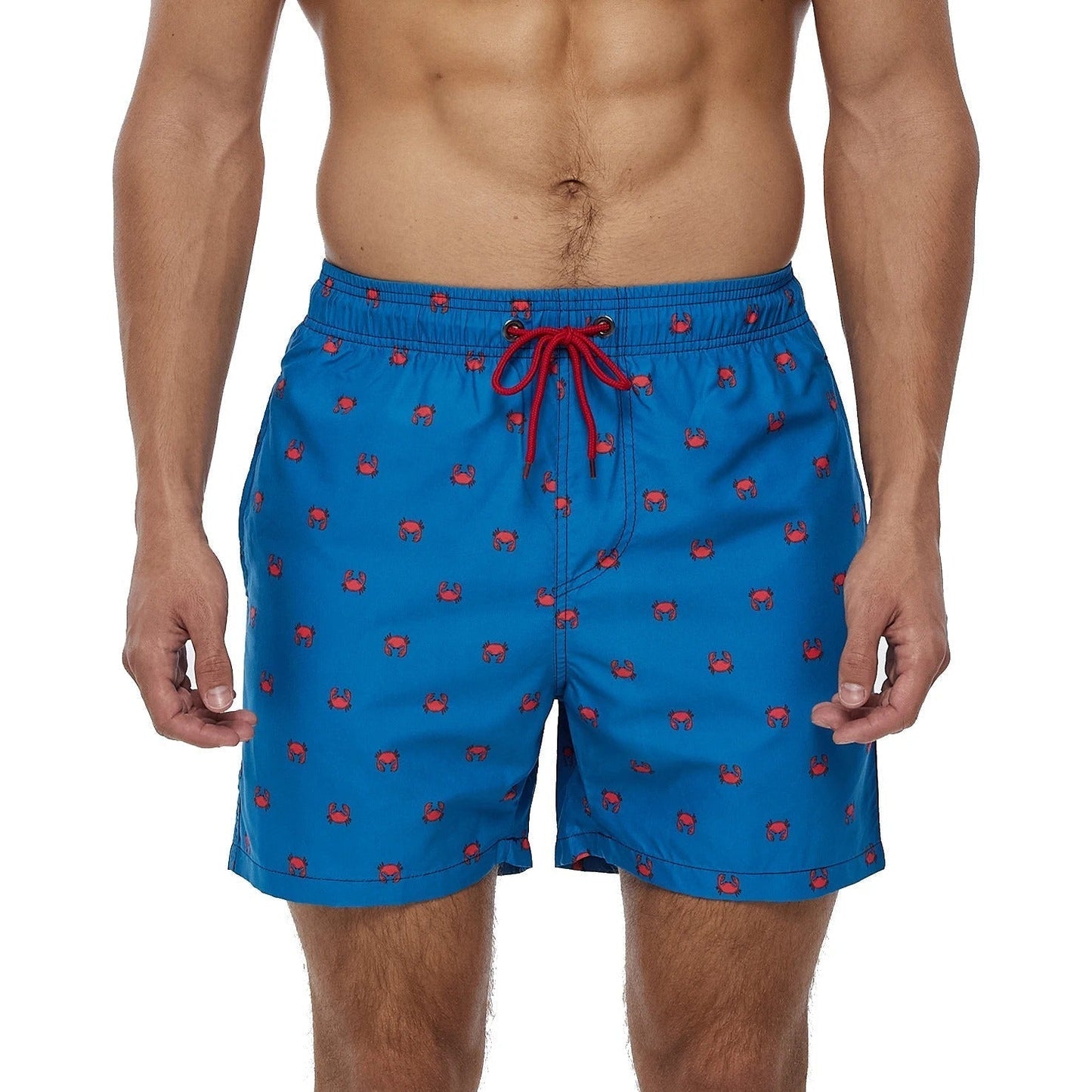 Lazaro™ | Herrer Badebukser med Tropisk Ananasprint | Hurtigttørrende Badeshorts med Snøre og Sidelommer