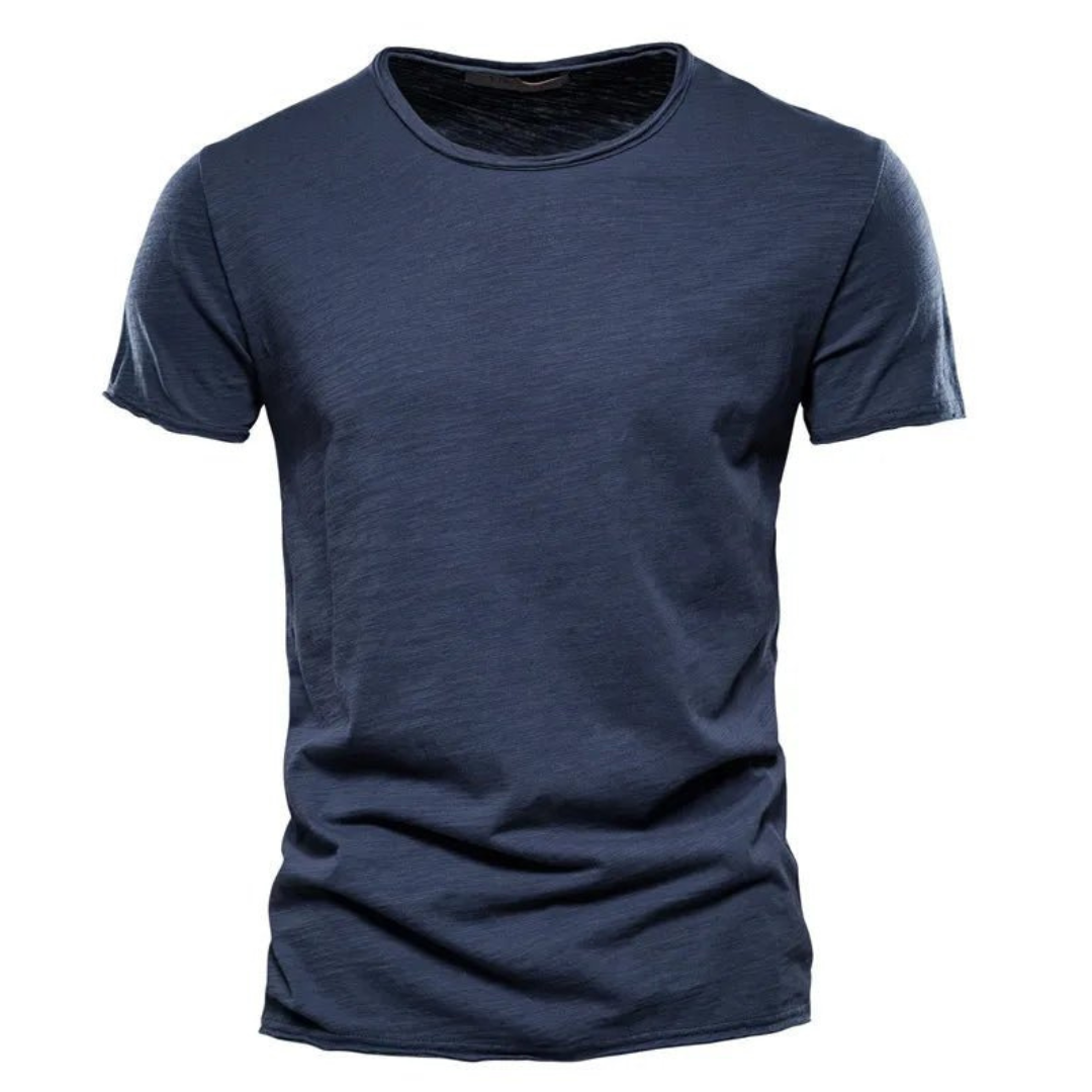 Nico | Casual T-shirt med Subtil Struktur Herre