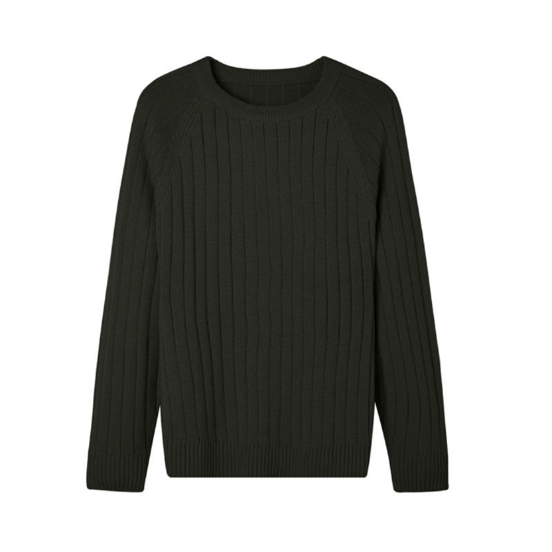 Luca™ | Ribstrikket Trøje med Rund Hals | Komfortabel Mellemvægts Pullover i Neutrale Farver
