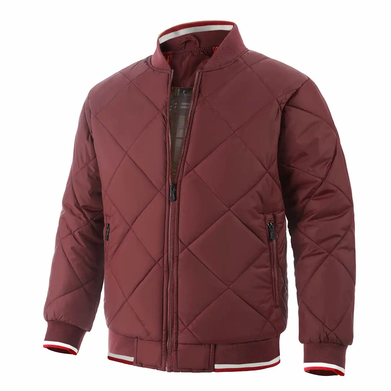 Daniël™ | Herrer Vatteret Bomberjakke Med Diamantquilt Og Ternet For | Let Mellemsæson Jakke Til Efterår Og Vinter