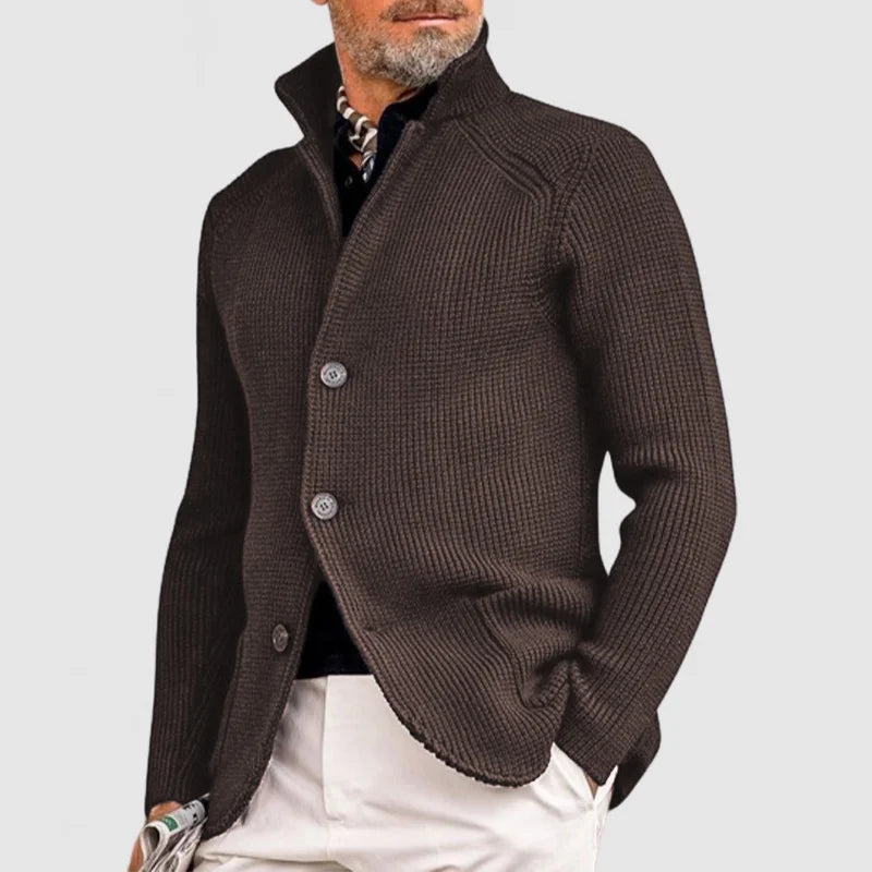 Nico™ | Herrer Ribbet, Behagelig og Varm Cardigan med Knapper