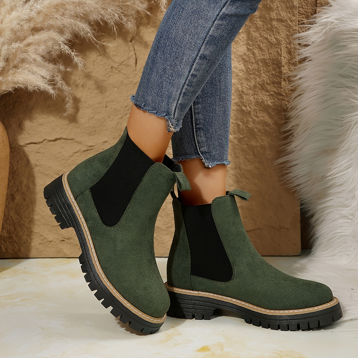 Nerina | Chelsea Boots Zwart Suede