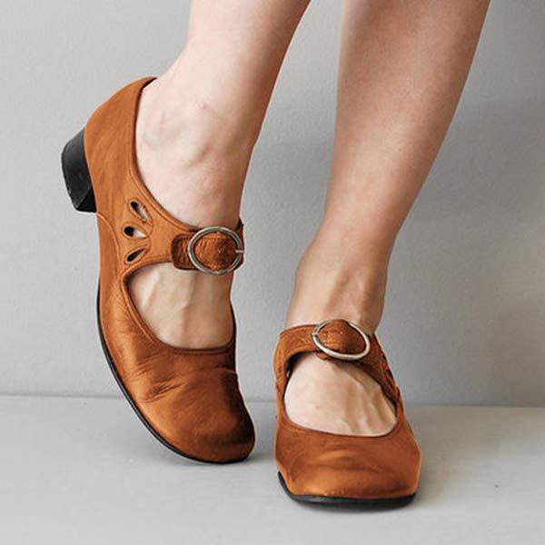 Isolde™ | Klassiske Mary Jane Pumps med Blokhæl | Retro Sko med Justerbar Rem og Moderne Komfort