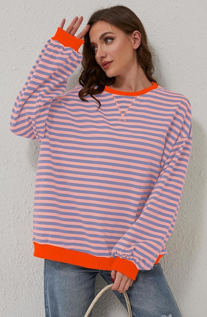 Selene | Stribet Oversized Strik Damer