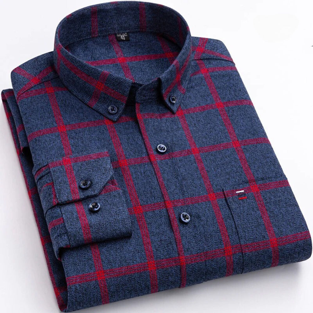 Julien™ | Herrer Klassisk Ternet Skjorte | Stilfuldt Button-Down Design & Åndbar Bomuld