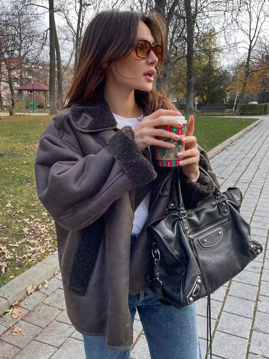 Esmé | Oversized Shearling Jakke