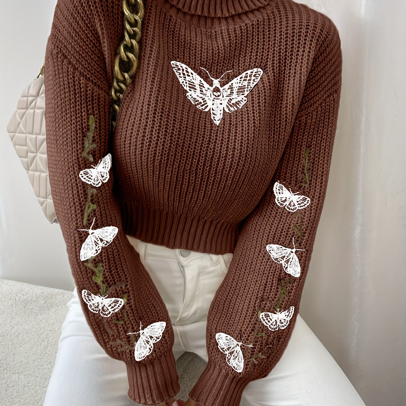 Evelise | Strikket Cropped Rullekrave