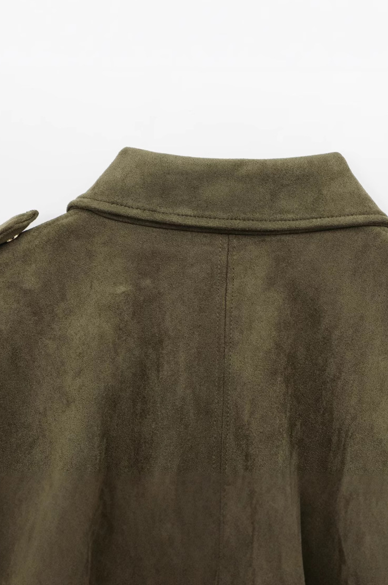 Rey | Damer Oversized Cropped Jakke | Olivengrøn | Ruskindslook | Streetwear & Casual | Forårs- & Efterårsjakke