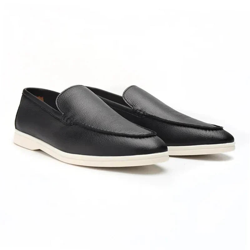 Alonzo™ | Herre Luksuriøse Læderloafers | Stilfulde Slip-Ons med Hvid Sporty Sål