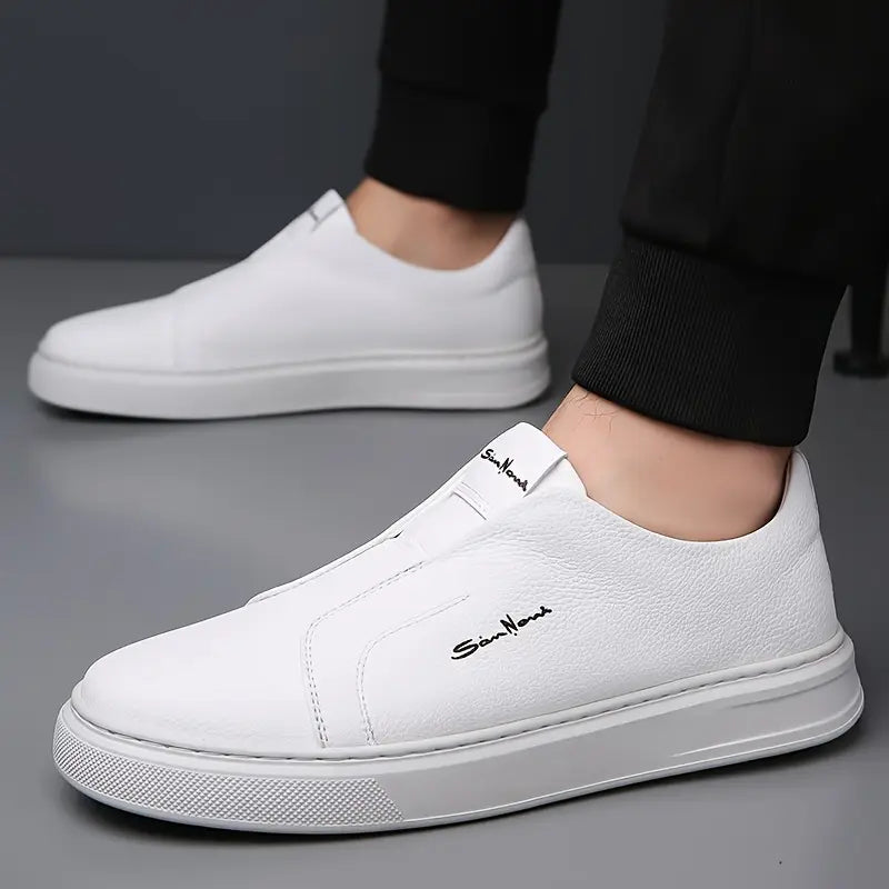 Arlen | Herre Slip-On Sneakers | Slip‑On Sko | Kunstlæder & Elastiske Sider | Komfortabel & Skridsikker