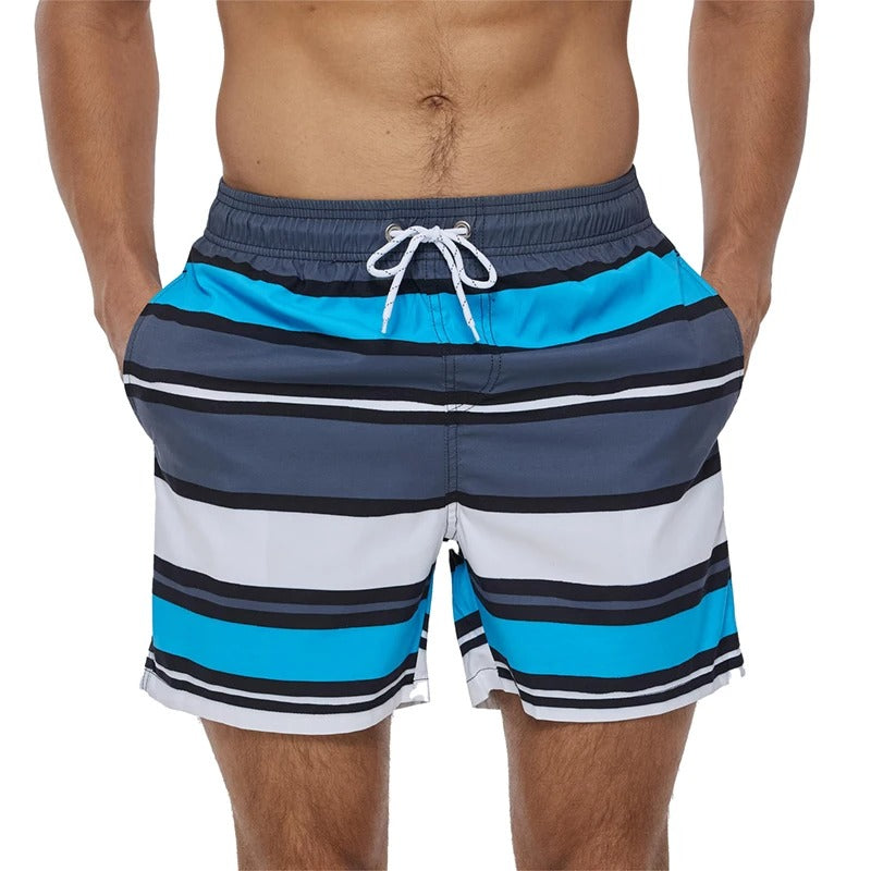 Lazaro™ | Herrer Badebukser med Tropisk Ananasprint | Hurtigttørrende Badeshorts med Snøre og Sidelommer