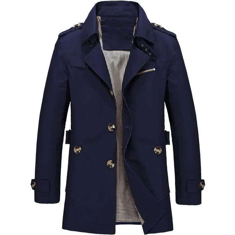 Gio™ | Elegant Herre Trenchcoat med Tidløs Pasform og Sofistikeret Komfort