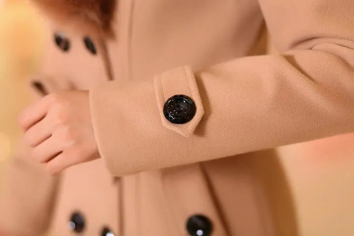Vivienne | Frakke med Faux Fur Krave