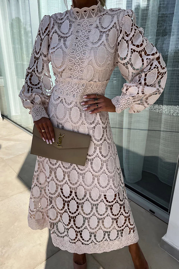 Iza™ | Elegant Langærmet Maxikjole med Gennemsigtige Detaljer for Tidløs Charme