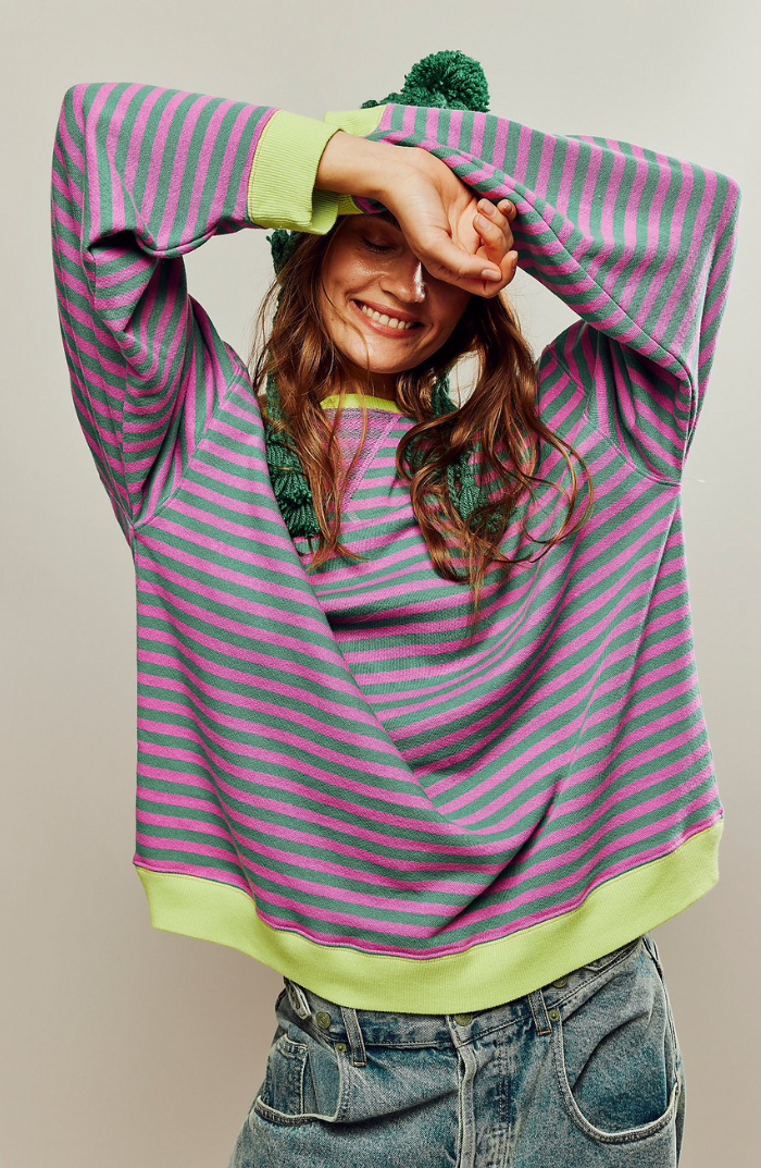 Selene | Stribet Oversized Strik Damer