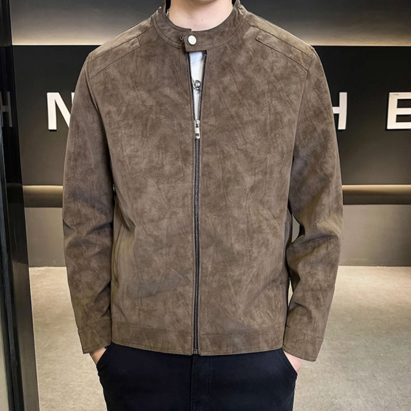 Maveron | Herre Ruskindslook Jakke med Ståkrave