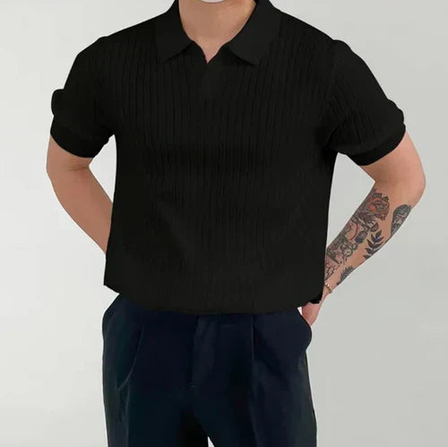 Rafael™ | Silkeblødt Ribbet Bomulds-T-shirt med Mesh for Ventilation og Komfort