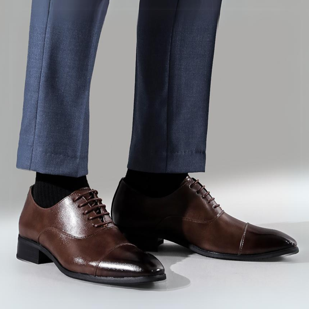 Moliansi™ | Klassiske Herre Oxford Sko med Lukket Snørelukning | Elegant Glat Snøresko til Formelle Anledninger
