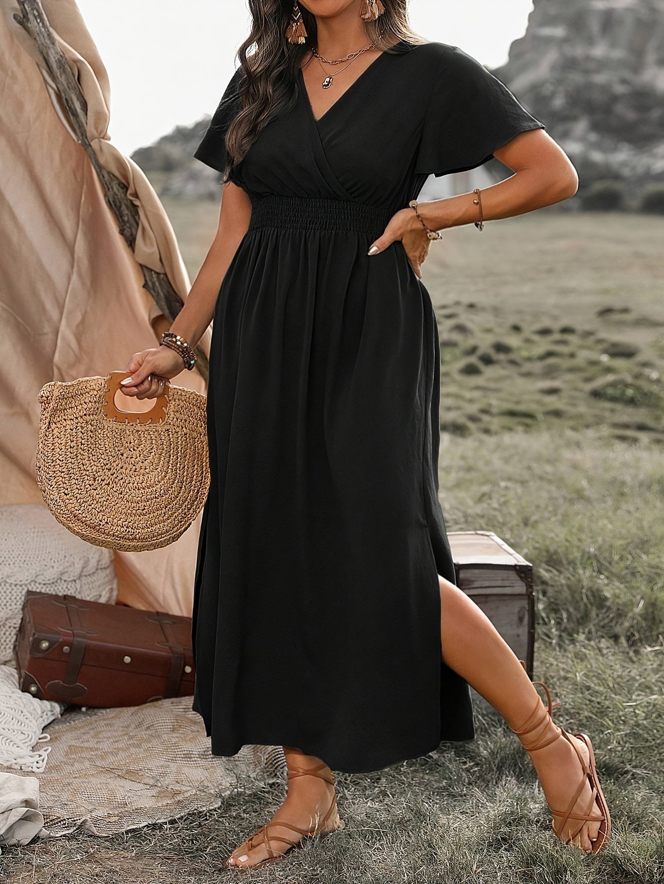Livia | Elegant Maxi Kjole med V-hals
