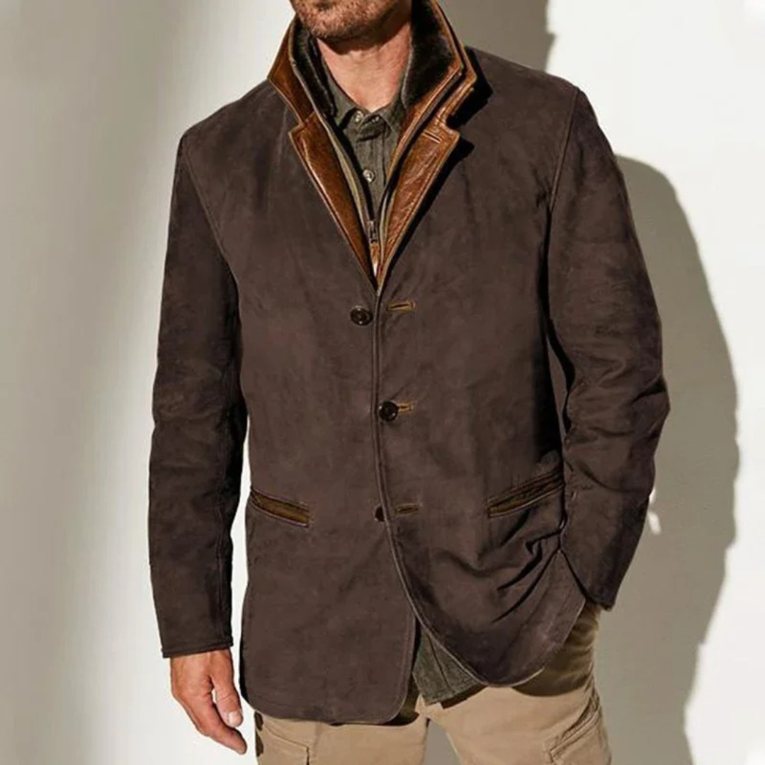 Theodor™ | Herrer Vintage Faux Læderjakke med Skræddersyet Pasform