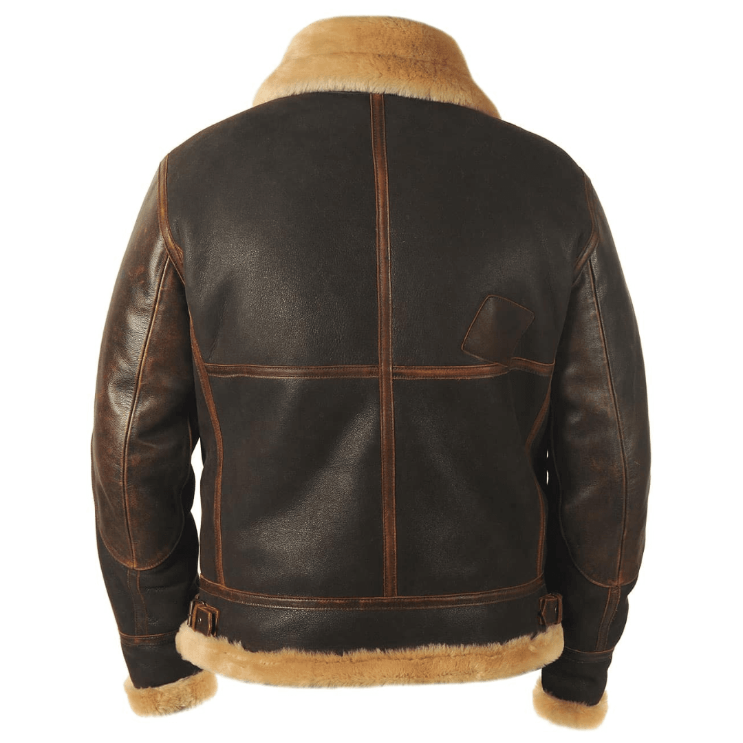 Rheon | Læder Pilotjakke Med Shearling