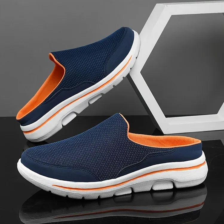 Flexor™ | Herrer Slip-On Sneakers med Åben Hæl | Åndbare Mesh Indendørssko til Sommer og Gåture