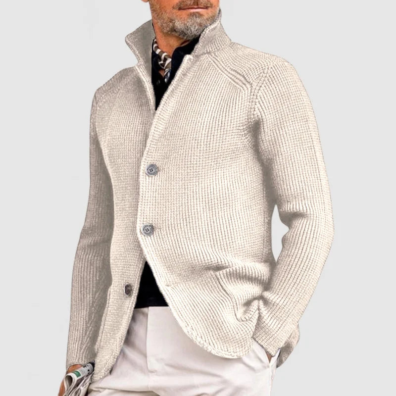Nico™ | Herrer Ribbet, Behagelig og Varm Cardigan med Knapper