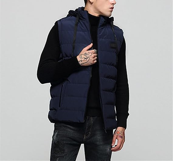Lucien | Vatteret Bodywarmer Med Hætte Herrer