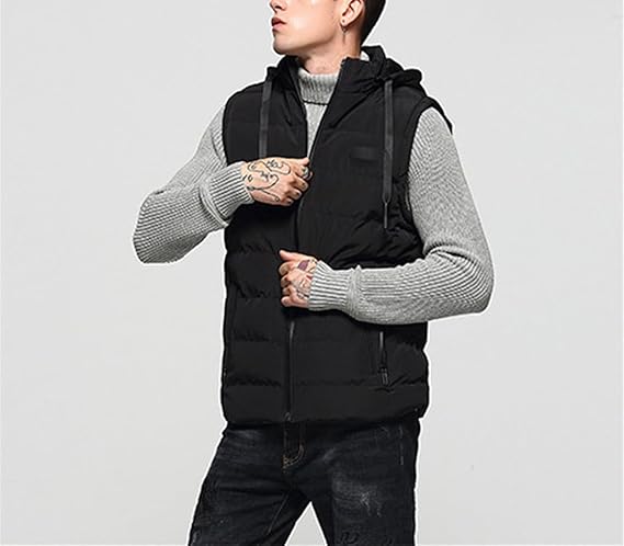 Lucien | Vatteret Bodywarmer Med Hætte Herrer