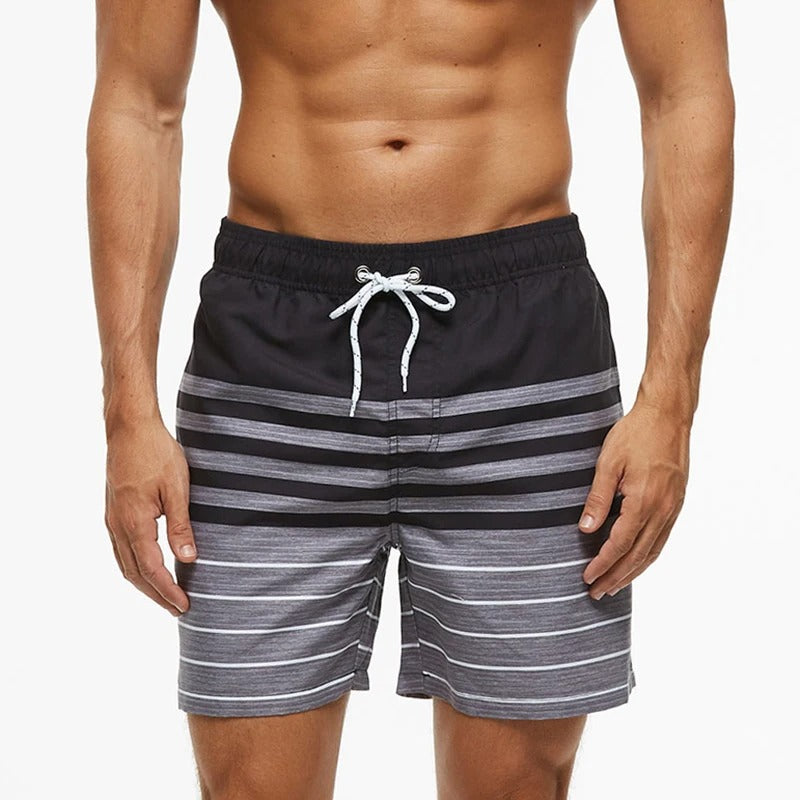 Lazaro™ | Herrer Badebukser med Tropisk Ananasprint | Hurtigttørrende Badeshorts med Snøre og Sidelommer