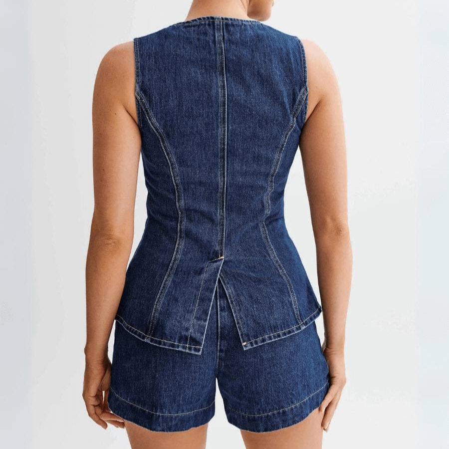 Élodie | Ærmeløs Denimvest Damer