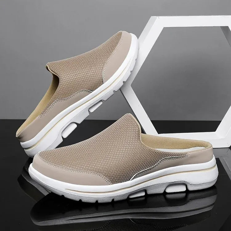 Flexor™ | Herrer Slip-On Sneakers med Åben Hæl | Åndbare Mesh Indendørssko til Sommer og Gåture