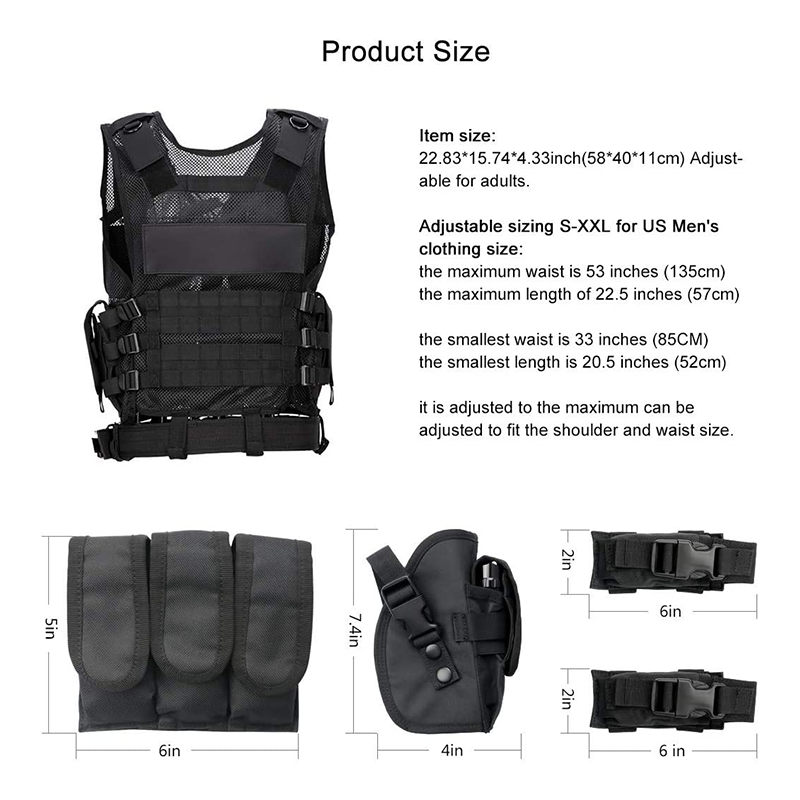 Sentinel | Taktisk Vest Med MOLLE-System & Aftagelig Hylster