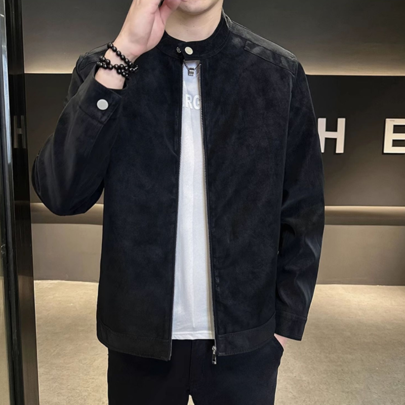 Maveron | Herre Ruskindslook Jakke med Ståkrave