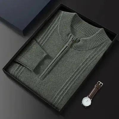 Renzo™ | Herrer Luksuriøs Cashmere Half-Zip Trøje