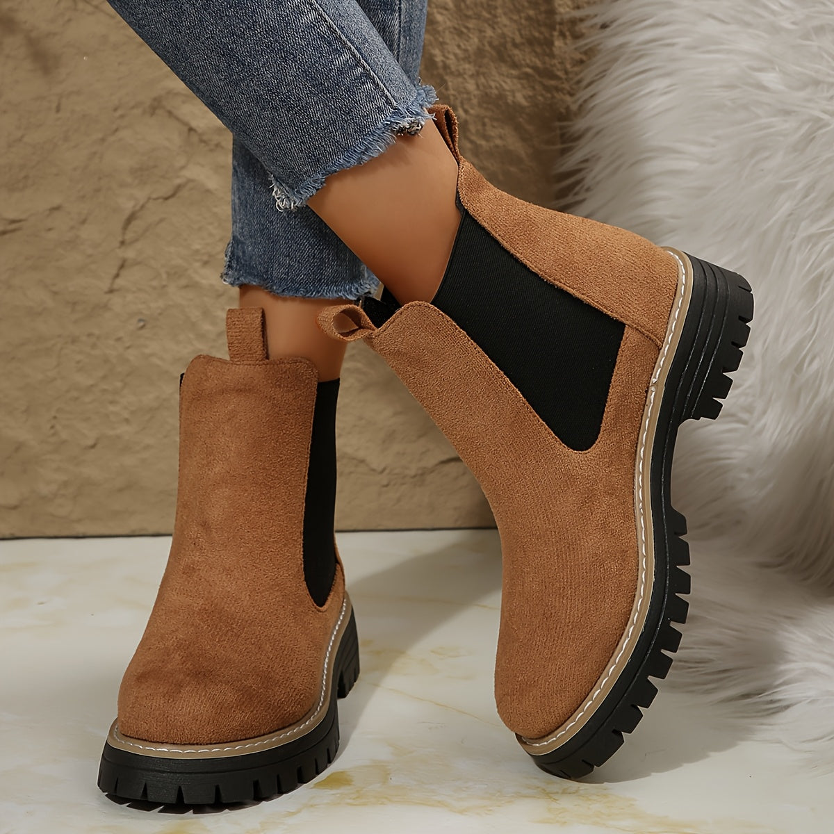 Nerina | Chelsea Boots Zwart Suede