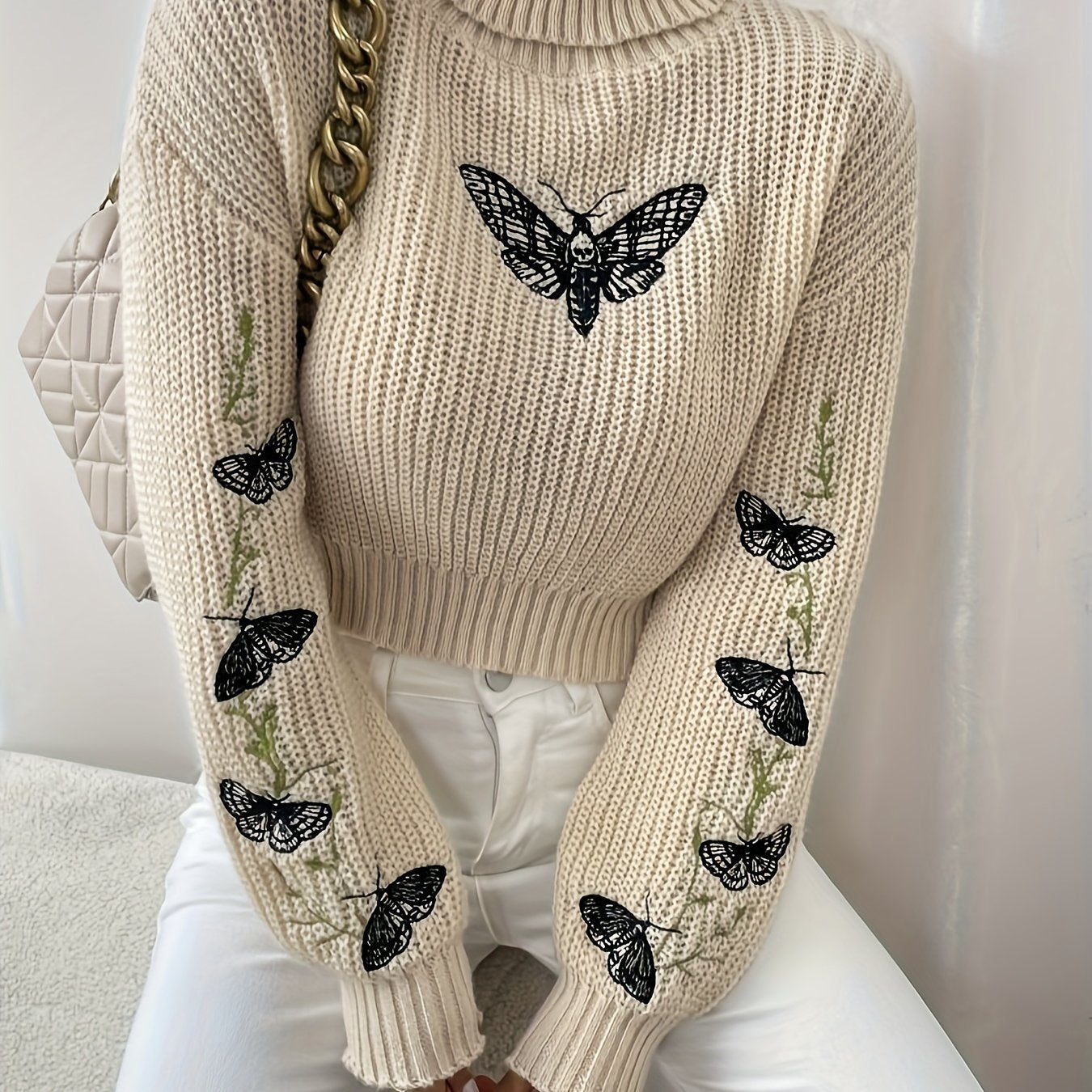 Evelise | Strikket Cropped Rullekrave