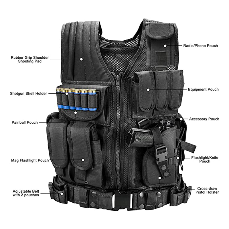 Sentinel | Taktisk Vest Med MOLLE-System & Aftagelig Hylster