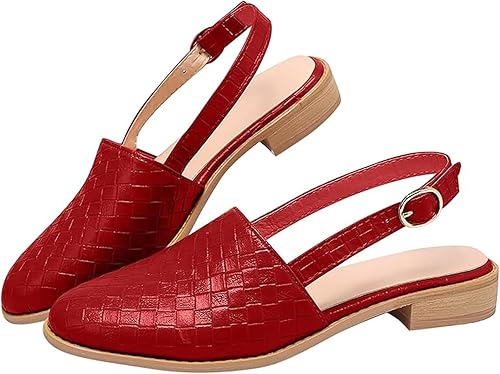 Aria | Damer Slingback Loafers | Flettet & Åben Hæl | Lav Hæl | Komfortabel & Trendy Sommertsko