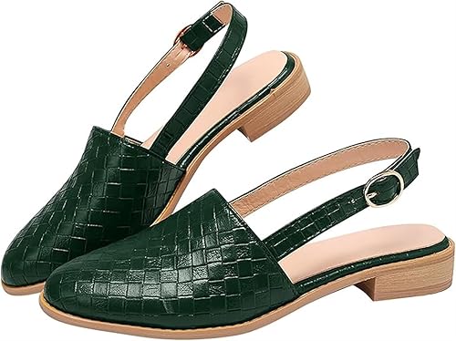 Aria | Damer Slingback Loafers | Flettet & Åben Hæl | Lav Hæl | Komfortabel & Trendy Sommertsko