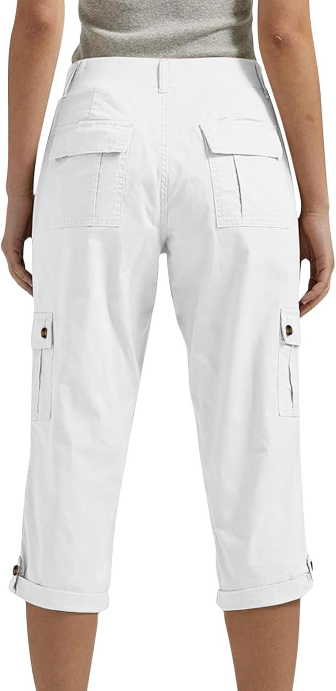 Ravina™ | Dame Capri-bukser med Lommer | Luftige 3/4 Outdoor Sommerbukser i Let Bomuldsblanding
