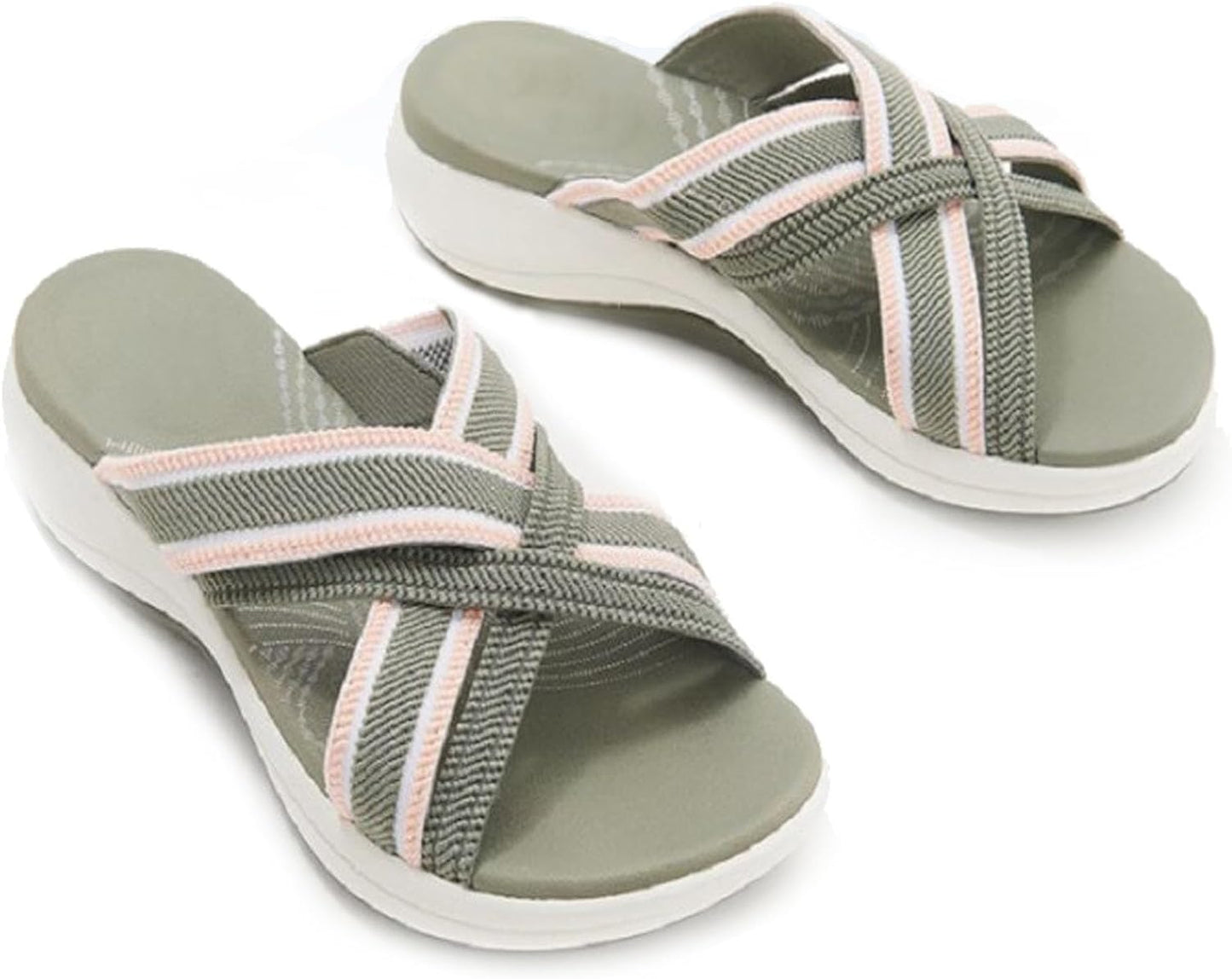 Velveta™ | Damer Komfortable Tøfler med Elastisk Krydsrem | Letvægts Slip-On Sommertøfler med Stødabsorberende Sål