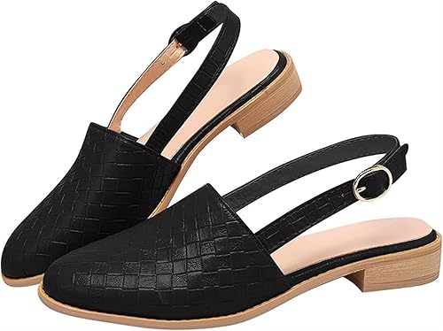 Aria | Damer Slingback Loafers | Flettet & Åben Hæl | Lav Hæl | Komfortabel & Trendy Sommertsko