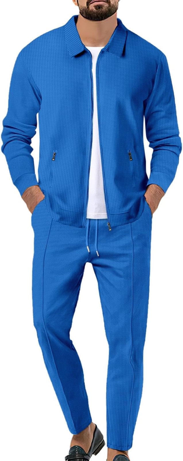 Theo™ | Herre Sommer Sæt i To Dele med Lynlås og Elastiske Bukser | Luksuriøst Smart Casual Co-ord Outfit