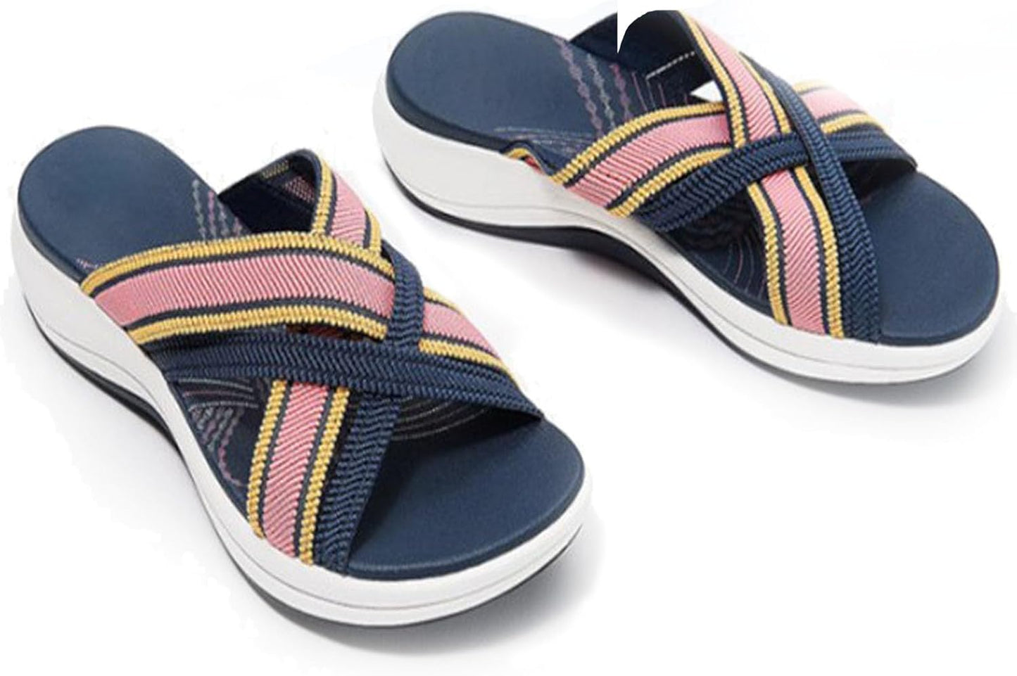 Velveta™ | Damer Komfortable Tøfler med Elastisk Krydsrem | Letvægts Slip-On Sommertøfler med Stødabsorberende Sål